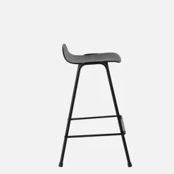 Tabouret de bar 65 cm en bois noir et cadre noir Touchwood - Hem
