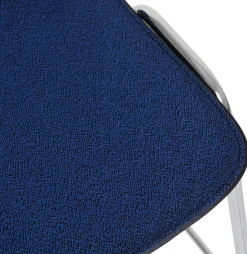 Tabouret de bar 65 cm en tissu bleu et cadre argenté Touchwood - Hem