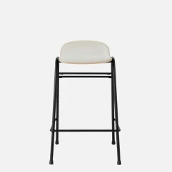Tabouret de bar 65 cm en tissu gris et cadre argenté Touchwood - Hem