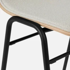 Tabouret de bar 65 cm en tissu gris et cadre argenté Touchwood - Hem