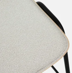 Tabouret de bar 65 cm en tissu gris et cadre argenté Touchwood - Hem