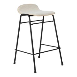 Tabouret de bar 65 cm en tissu gris et cadre argenté Touchwood - Hem