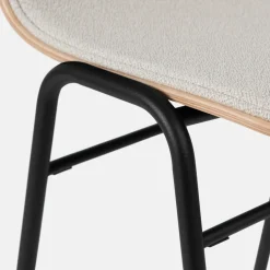 Tabouret de bar 75 cm en tissu gris et cadre noir Touchwood - Hem