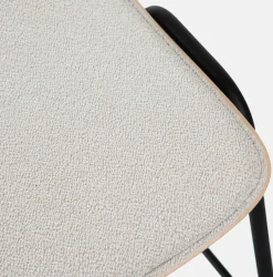 Tabouret de bar 75 cm en tissu gris et cadre noir Touchwood - Hem