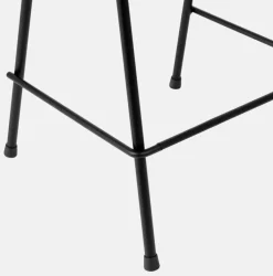 Tabouret de bar 75 cm en tissu gris et cadre noir Touchwood - Hem