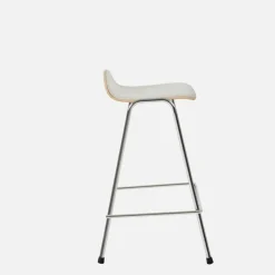 Tabouret de bar 65 cm en tissu gris et cadre noir Touchwood - Hem