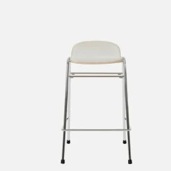 Tabouret de bar 65 cm en tissu gris et cadre noir Touchwood - Hem