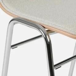 Tabouret de bar 65 cm en tissu gris et cadre noir Touchwood - Hem