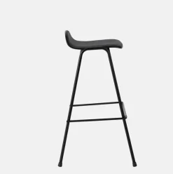 Tabouret de bar 75 cm en tissu noir et cadre noir Touchwood - Hem