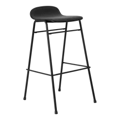 Tabouret de bar 75 cm en tissu noir et cadre noir Touchwood - Hem