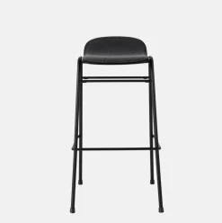 Tabouret de bar 75 cm en tissu noir et cadre noir Touchwood - Hem