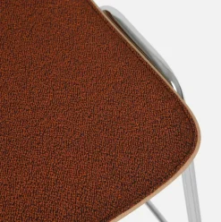 Tabouret de bar 65 cm en tissu rouge et cadre argenté Touchwood - Hem