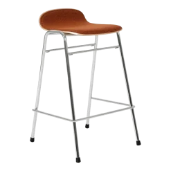 Tabouret de bar 65 cm en tissu rouge et cadre argenté Touchwood - Hem