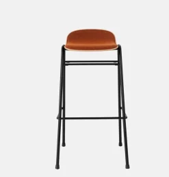Tabouret de bar 75 cm en tissu rouge et cadre noir Touchwood - Hem