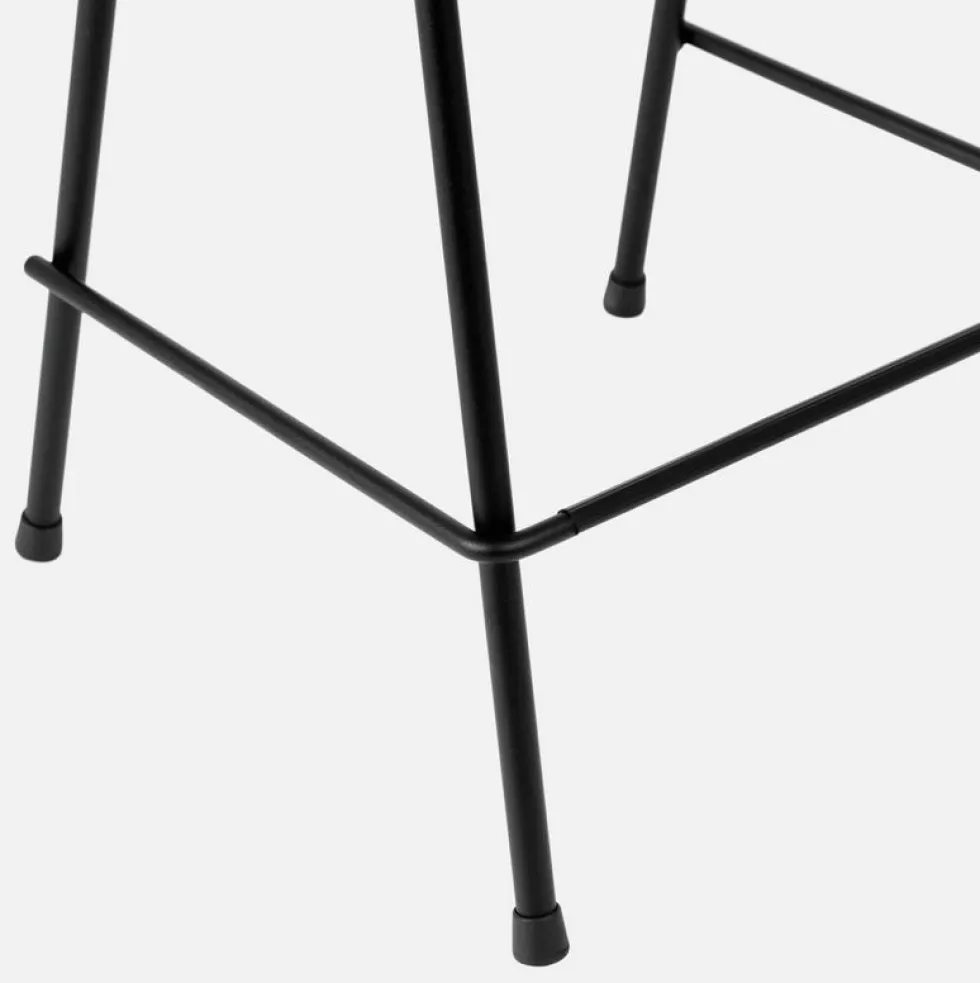 Tabouret de bar 65 cm en tissu rouge et cadre noir Touchwood - Hem