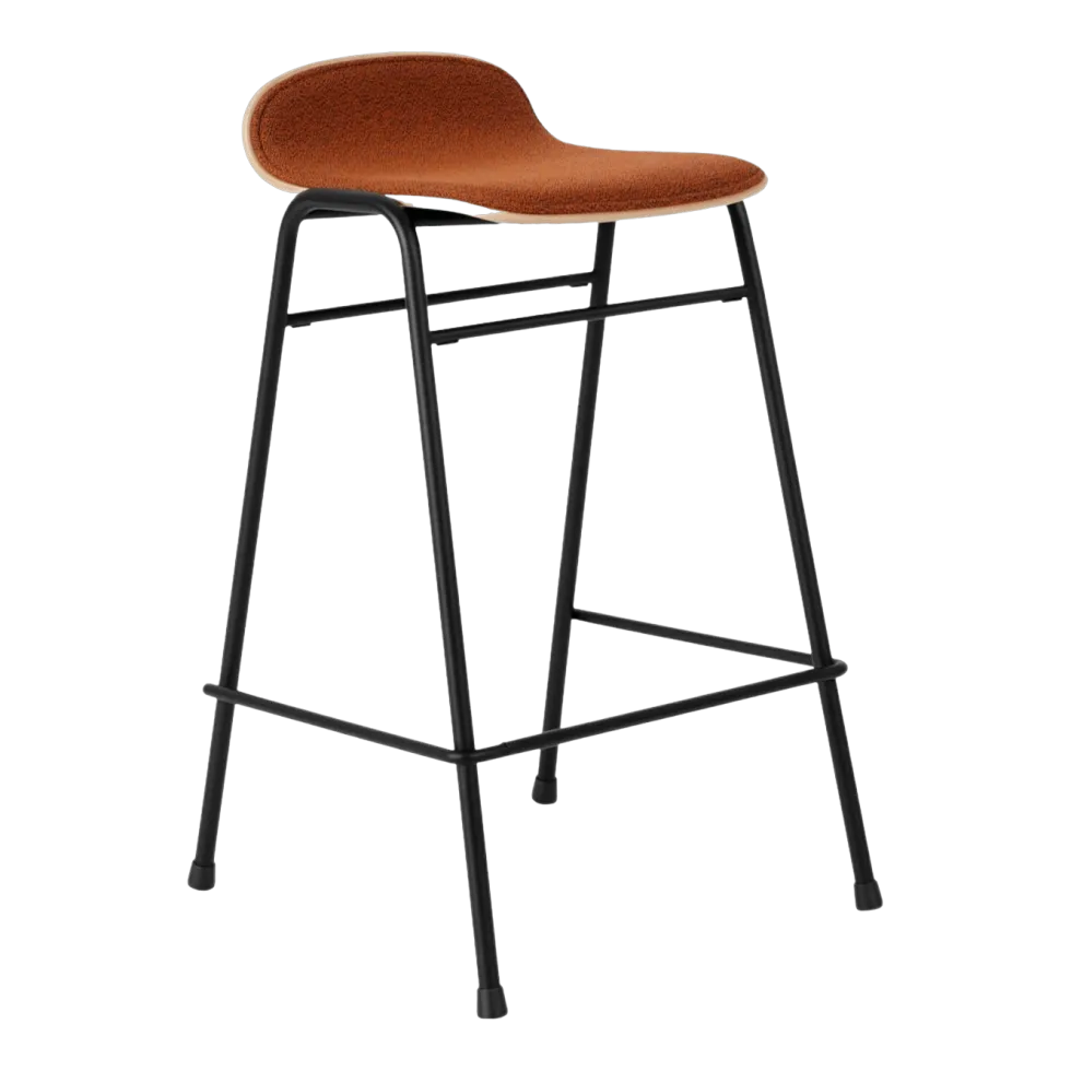 Tabouret de bar 65 cm en tissu rouge et cadre noir Touchwood - Hem