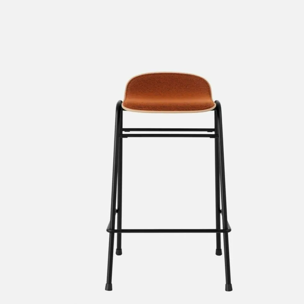 Tabouret de bar 65 cm en tissu rouge et cadre noir Touchwood - Hem
