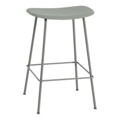 Tabouret de bar 65cm vert piétement tubes Fiber - Muuto