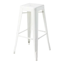 Tabouret de bar de jardin en acier blanc pur 75cm H75 - Tolix