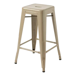 Tabouret de bar de jardin en acier gris beige 65cm H65 - Tolix