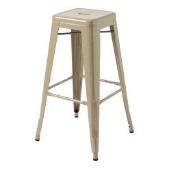Tabouret de bar de jardin en acier gris beige 75cm H75 - Tolix