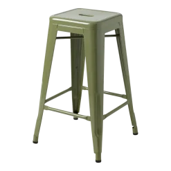 Tabouret de bar de jardin en acier vert jonc 65cm H65 - Tolix