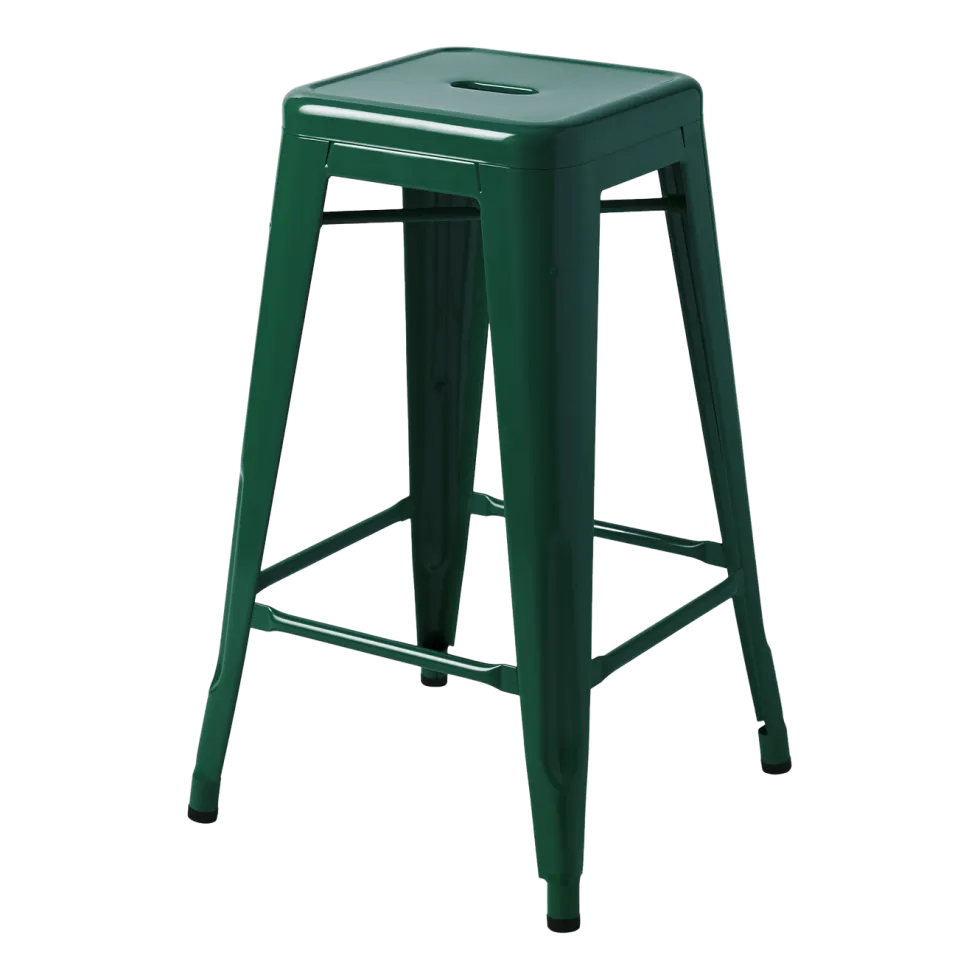 Tabouret de bar de jardin en acier vert mousse 65cm H65 - Tolix