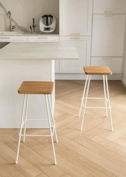 Tabouret de bar en acier blanc 30x70cm Barni - Metallbude