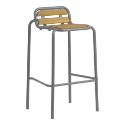 Tabouret de bar en acier et bois gris 75cm Vig Robinia - Normann Copenhagen