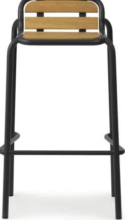 Tabouret de bar en acier et bois noir 75cm Vig Robinia - Normann Copenhagen