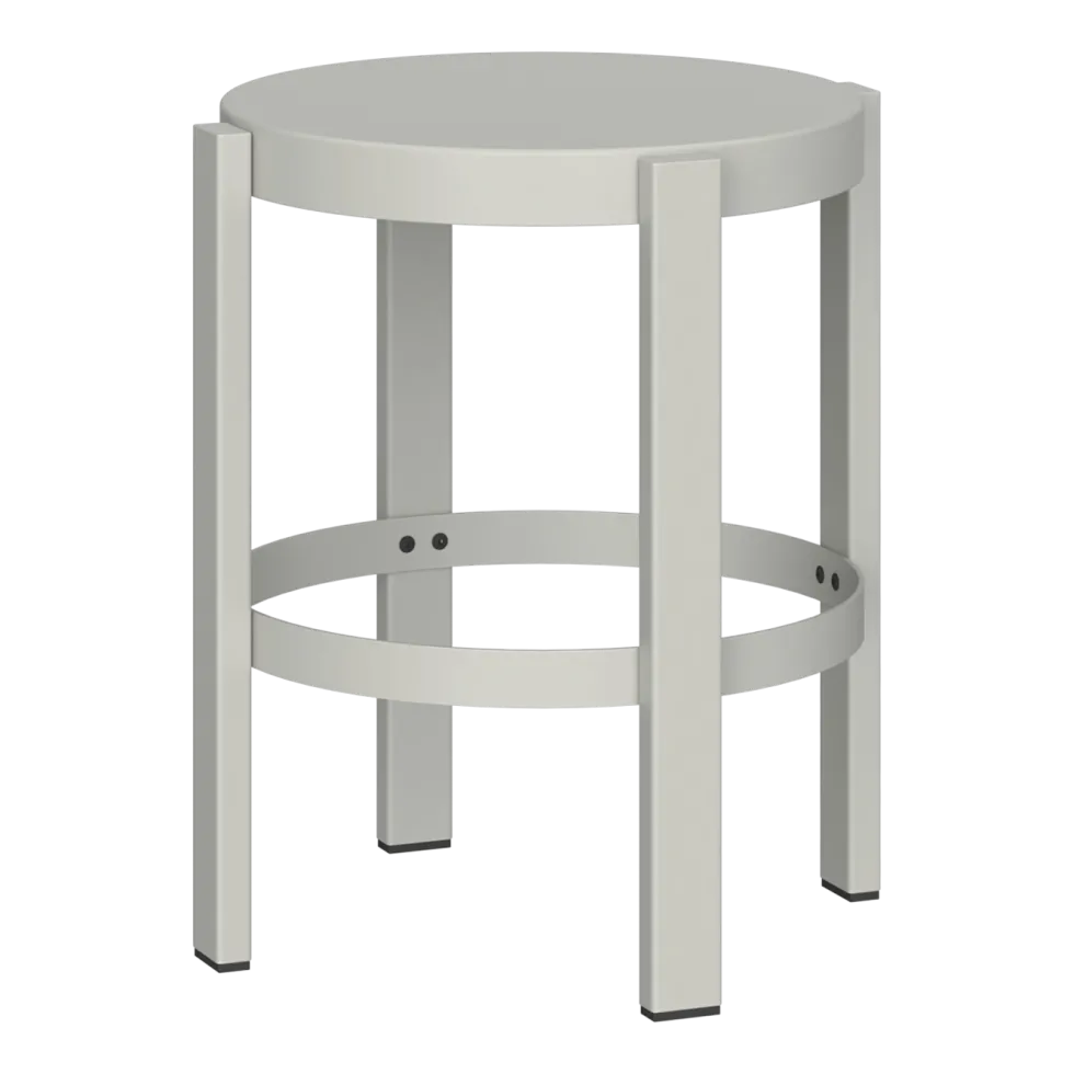 Tabouret de bar en acier gris galet 35x45cm Doon - noo.ma
