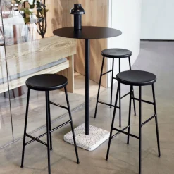 Tabouret de bar en acier noir 75 cm Cornet High - HAY