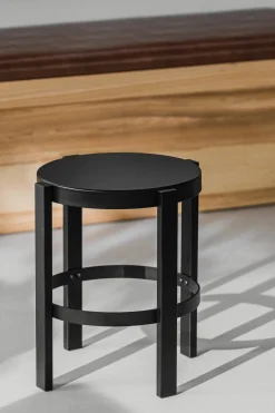 Tabouret de bar en acier noir volcan 35x45cm Doon - noo.ma
