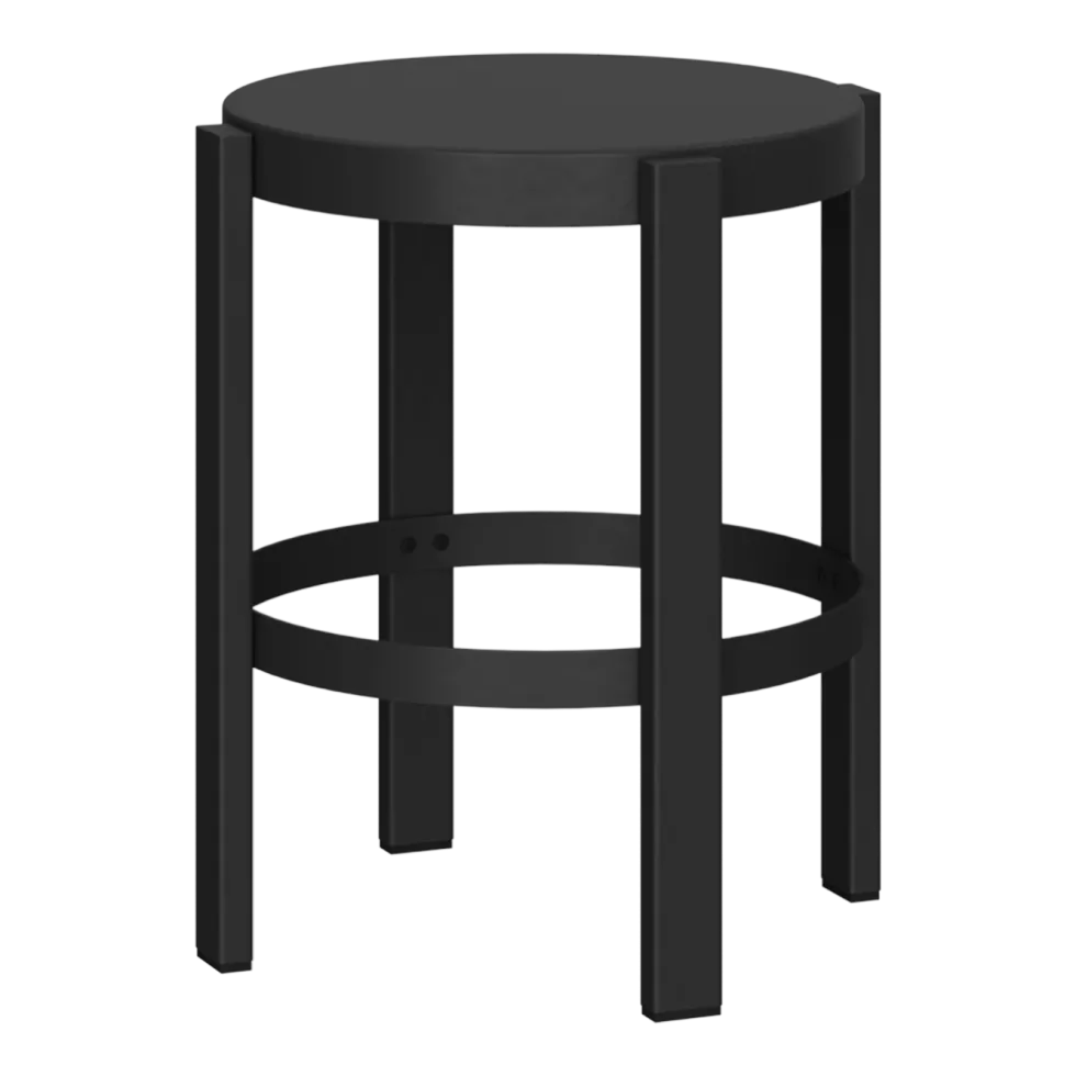 Tabouret de bar en acier noir volcan 35x45cm Doon - noo.ma