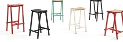 Tabouret de bar en bois de chêne et acier ivoire 65cm Tabourete 8 - Hay