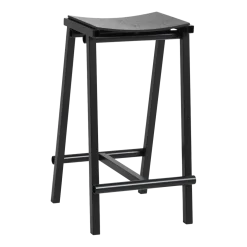 Tabouret de bar en bois de chêne noir et acier noir 65cm Tabourete 8 - Hay