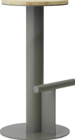 Tabouret de bar en bois de pin et acier gris 75 x 40 cm Pole - Normann Copenhagen