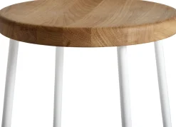 Tabouret de bar en bois et acier blanc 65 cm Cornet - HAY