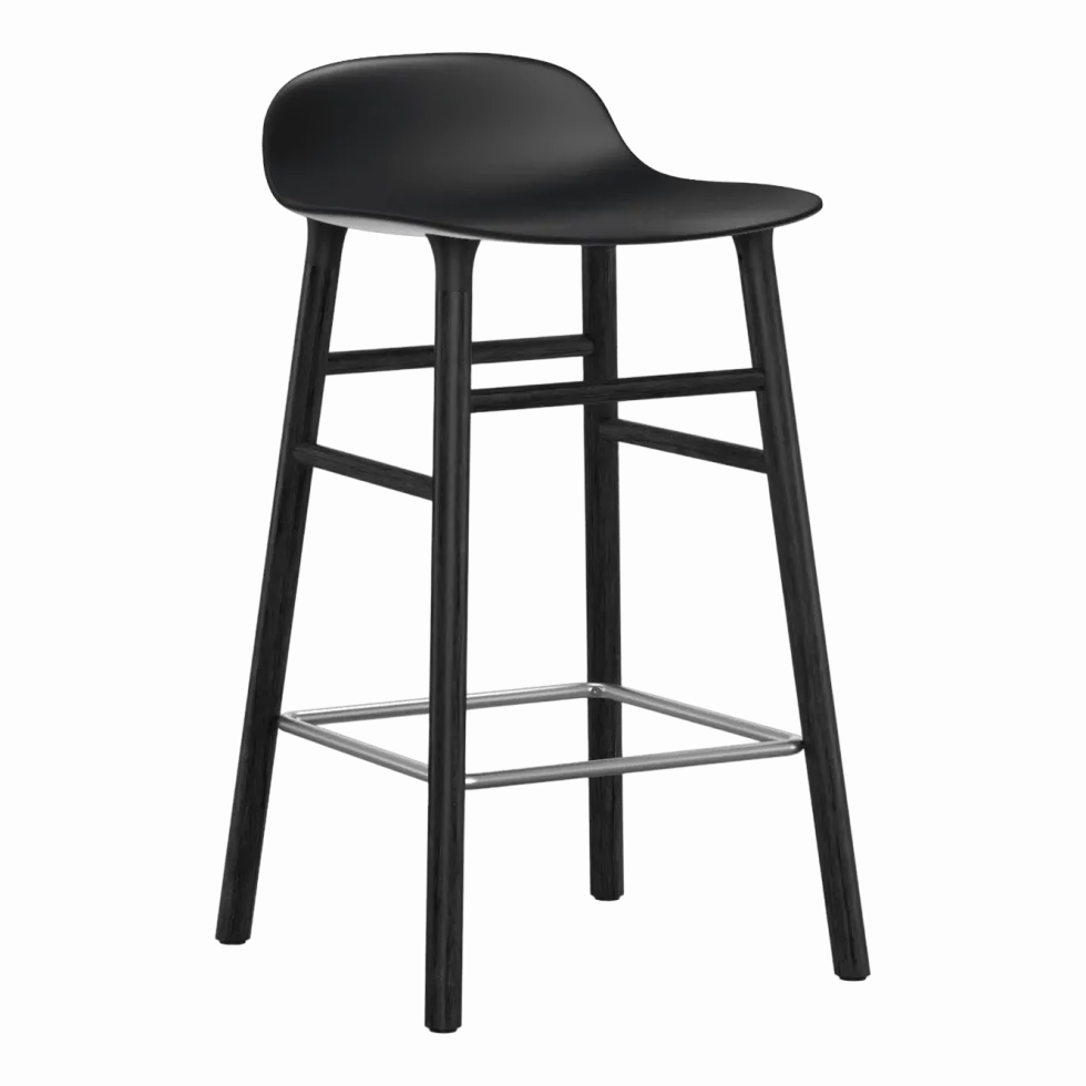 Tabouret de bar en bois noir et pp noir 65 cm Form - Normann Copenhagen