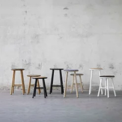 Tabouret de bar en bouleau blanc 63 cm ZigZag - Hans K