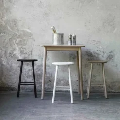 Tabouret de bar en bouleau blanc 63 cm ZigZag - Hans K