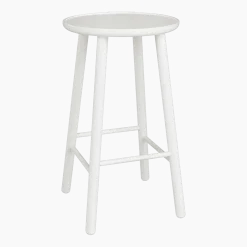 Tabouret de bar en bouleau blanc 63 cm ZigZag - Hans K
