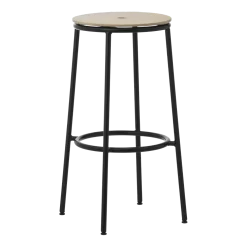 Tabouret de bar en chêne et acier noir 75 cm Circa Oak - Normann Copenhagen