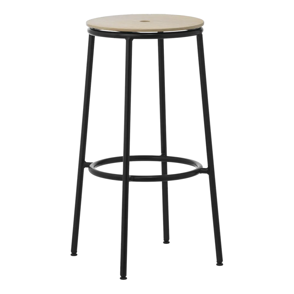 Tabouret de bar en chêne et acier noir 75 cm Circa Oak - Normann Copenhagen