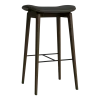 Tabouret de bar en chêne fumé et rembourrage anthracite 65 cm NY11 - NORR11