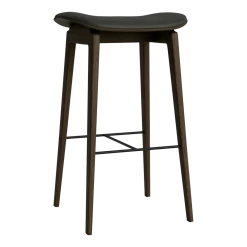 Tabouret de bar en chêne fumé et rembourrage anthracite 65 cm NY11 - NORR11