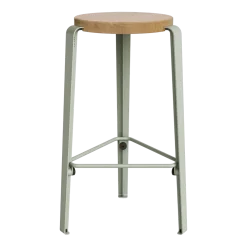 Tabouret de bar en chêne gris eucalyptus 66cm MI LOU- TIPTOE