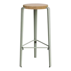 Tabouret de bar en chêne gris eucalyptus 76cm MI LOU- TIPTOE