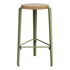 Tabouret de bar en chêne kaki 66cm MI LOU- TIPTOE
