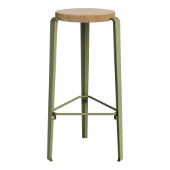 Tabouret de bar en chêne kaki 76cm MI LOU- TIPTOE